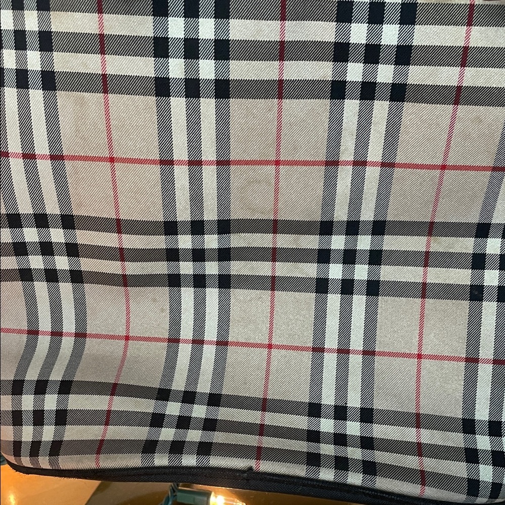 BurberryS Blue Label Plaid Tote Bag with Tan Accents - Picture 5 of 16